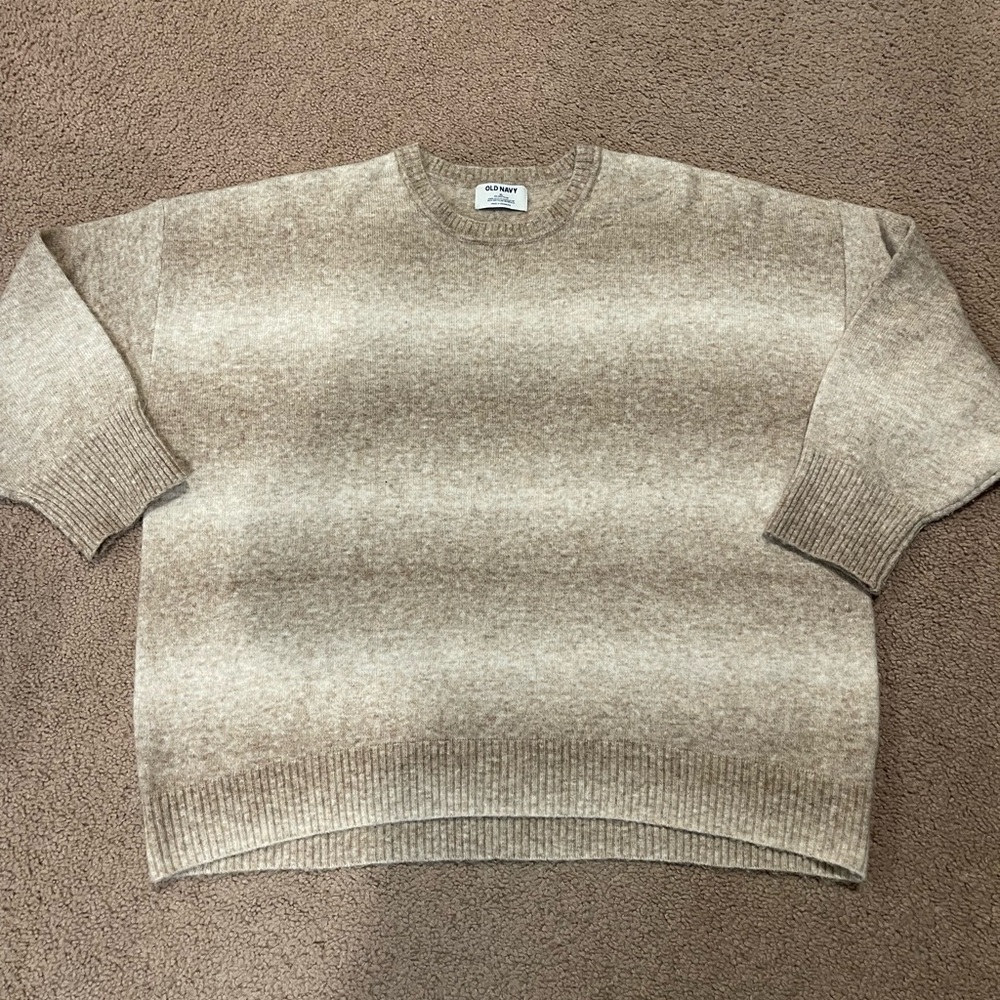 OLD NAVY Wool-Blend Cozy Oversize Ombre Long Sleeve Knit Pullover Sweater - Picture 2 of 8